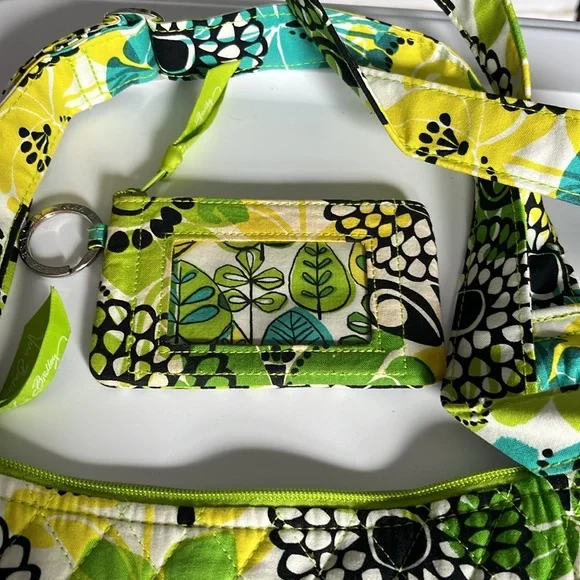 Vera Bradley Retired Lime Up Hipster Cross Body Purse & coin Purse Green Yellow - Picture 7 of 10